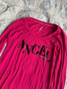 Victoria's Secret HOT PINK 'ANGEL' Long Sleeve Tee Dress